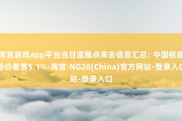 南宫游戏app平台当日温雅点来去信息汇总: 中国核建股价着落5.1%-南宫·NG28(China)官方网站-登录入口