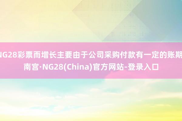 NG28彩票而增长主要由于公司采购付款有一定的账期-南宫·NG28(China)官方网站-登录入口