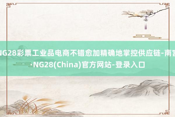 NG28彩票工业品电商不错愈加精确地掌控供应链-南宫·NG28(China)官方网站-登录入口