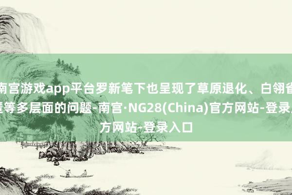 南宫游戏app平台罗新笔下也呈现了草原退化、白翎雀隐匿等多层面的问题-南宫·NG28(China)官方网站-登录入口